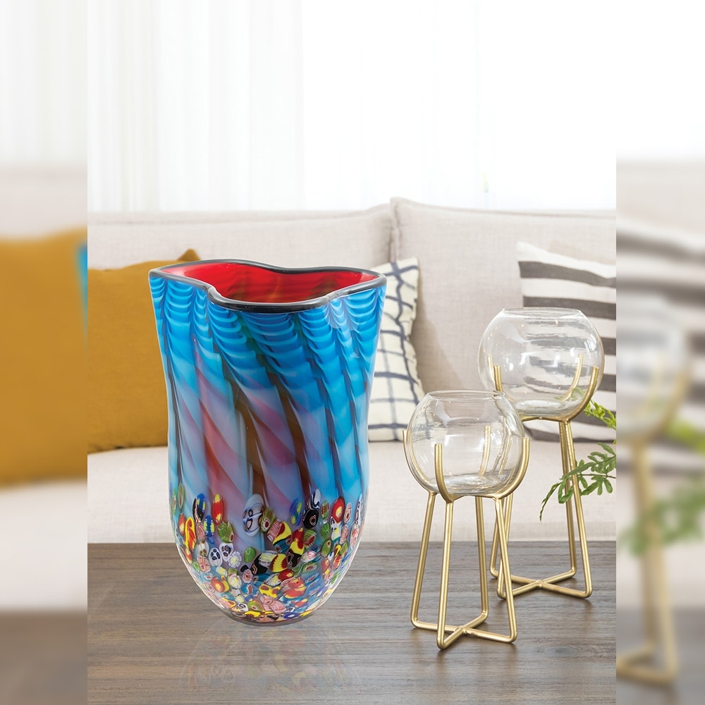 Tangelo Hand Blown Art Glass Vase