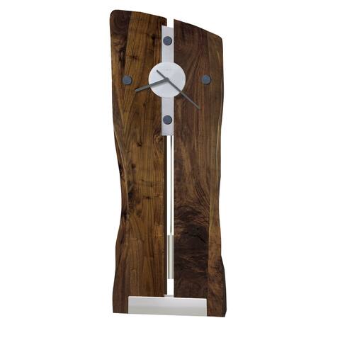 Howard Miller Enzo Live Edge, Rustic, Modern, Contemporary, Transitional Wall Clock with Pendulum, Reloj De Pared