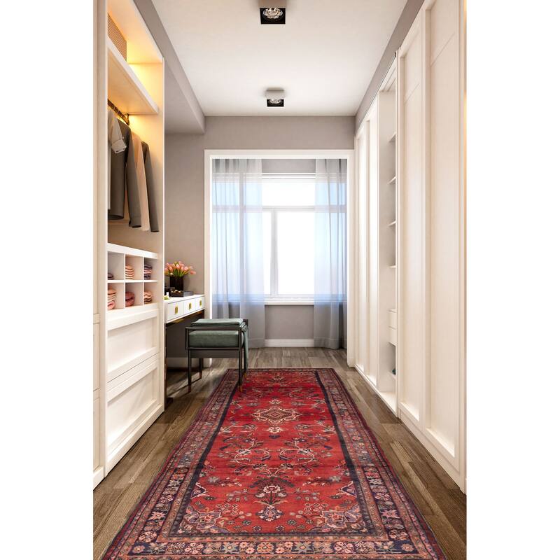 ECARPETGALLERY Hand-knotted Anadol Red Wool Rug - 3'6 x 13'0