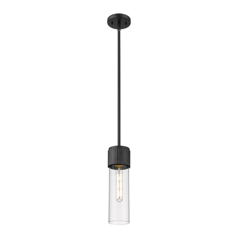 Innovations Lighting Bolivar - 1 Light 12" Stem Hung Pendant - Clear/Matte Black