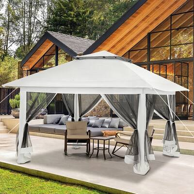 AVAWING 12x12 ft White Pop-up Canopy Party Tent with Sidewalls