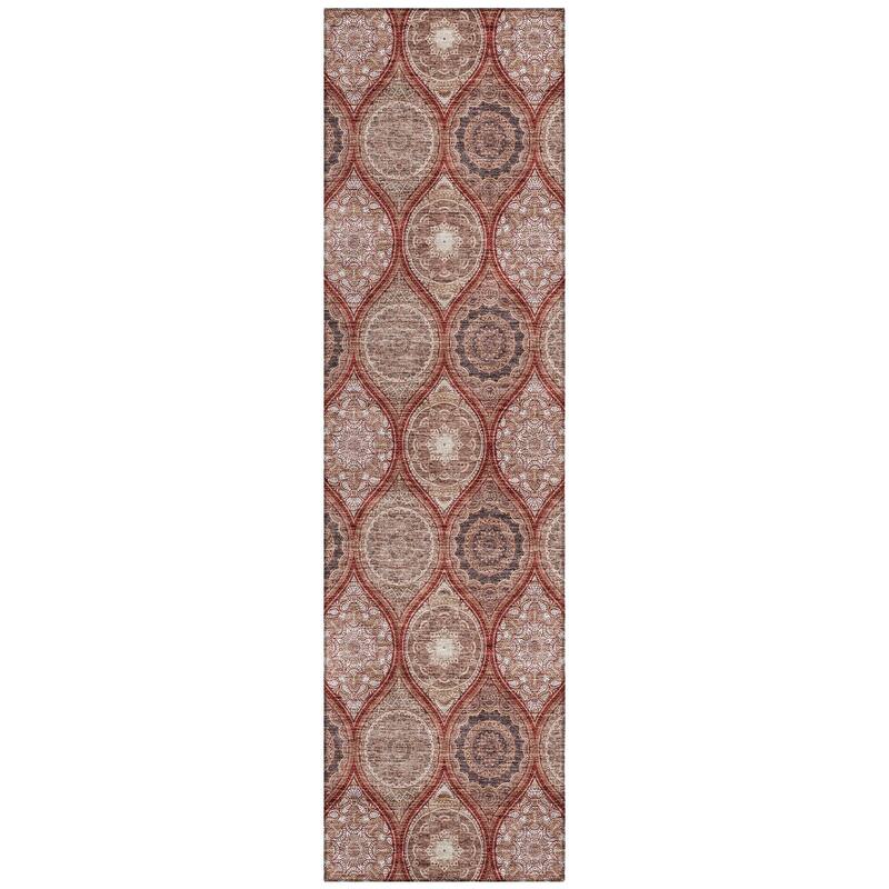 Machine Washable Indoor/ Outdoor Boho Mosaic Chantille Rug