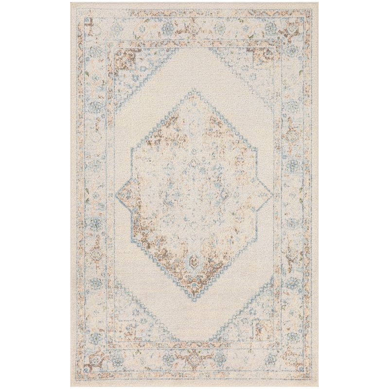 Nourison Astra Machine Washable Persian Area Rug - 2' 2" x 4' - Ivory/Blue - Rectangle