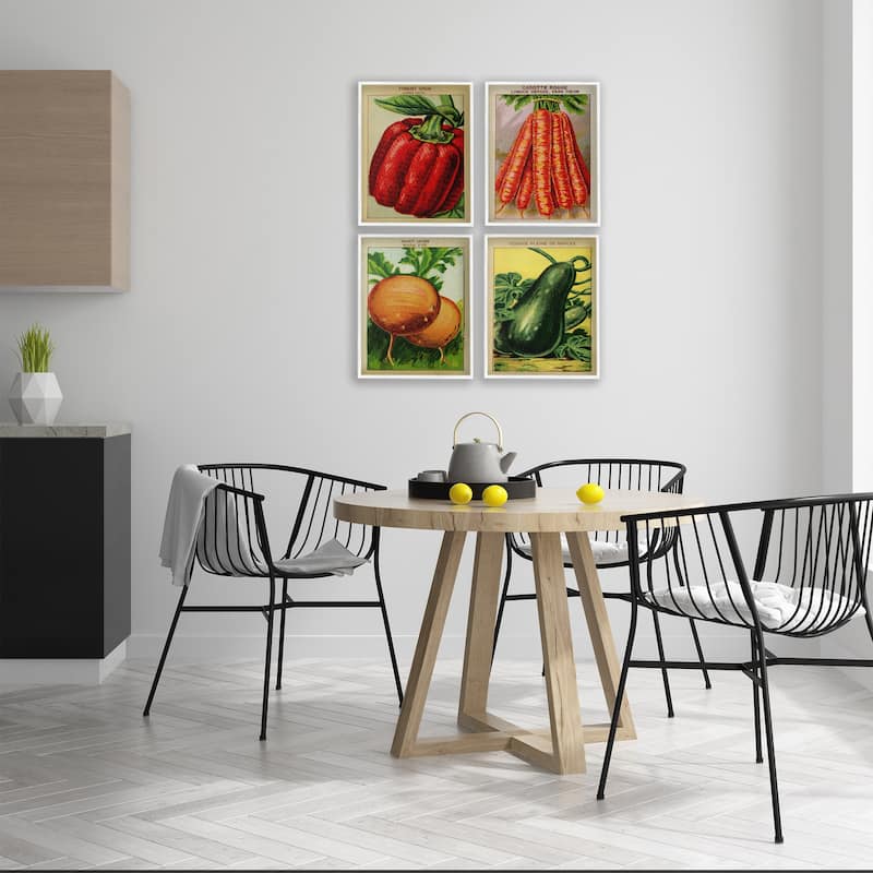 Stupell Rustic Garden Vegetables Framed Giclee Art Design By Lil' Rue (Set of 4)