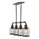 preview thumbnail 8 of 13, Arlo 34" 4-Light Farmhouse Industrial Iron/Glass Linear LED Pendant, Oil Rubbed Bronze/Clear by JONATHAN Y