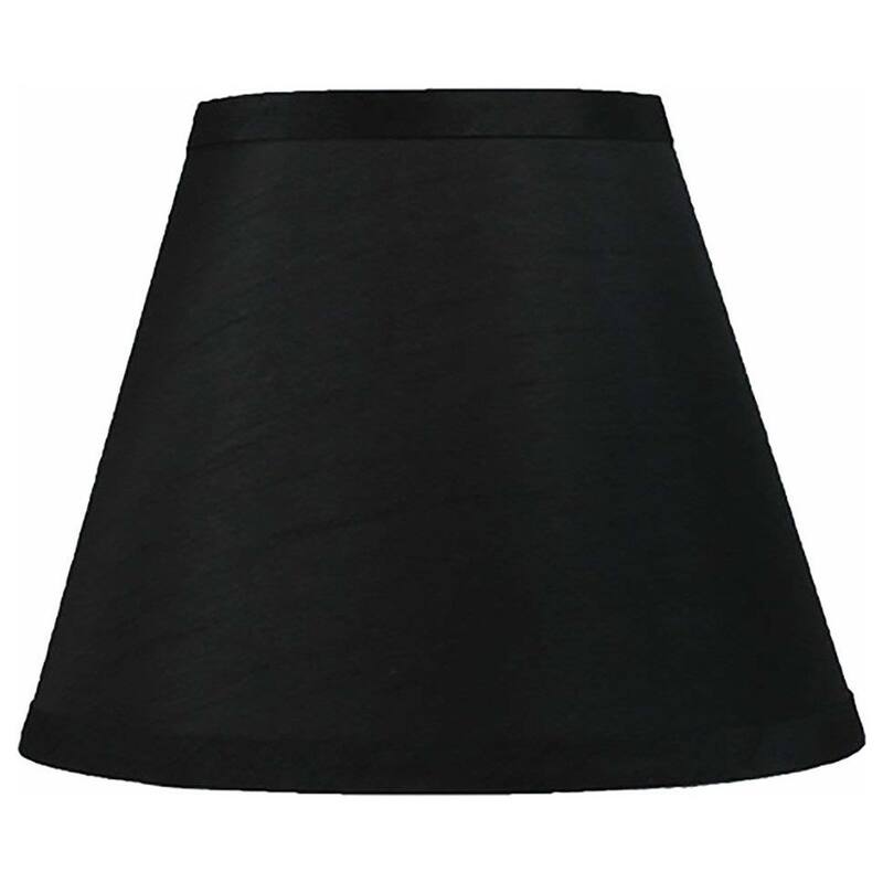 Hardback Faux Silk Conical Lamp Shade, 5 inch Top, 9 inch Bottom, 7 inch Slant - Single - Black