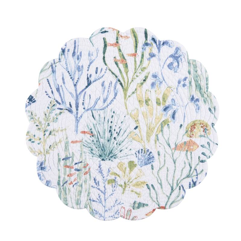 Coralie Sound Round Quilted Placemat Set 6
