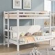 preview thumbnail 1 of 7, Twin over Full Bunk Bed, Convertible Down Bed, with Ladder and Guardrail