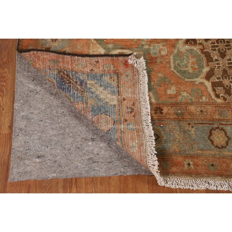 Brown Sarab Persian Vintage Area Rug Hand-Knotted Wool Carpet - 4'11"x 10'10"