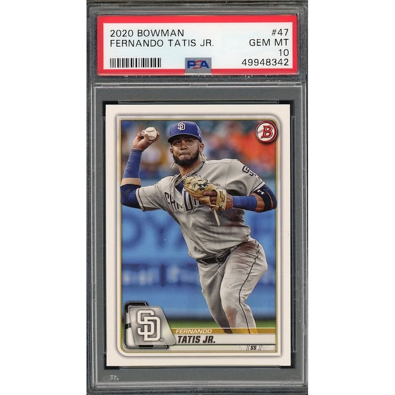 Fernando Tatis Jr 2020 Bowman Baseball Card #47 Graded PSA 10 - 8'6" x 11'6"