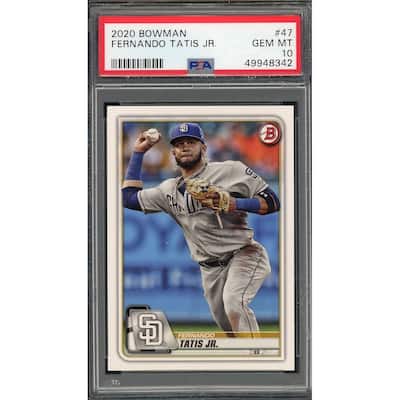 Fernando Tatis Jr 2020 Bowman Baseball Card #47 Graded PSA 10 - 8'6" x 11'6"