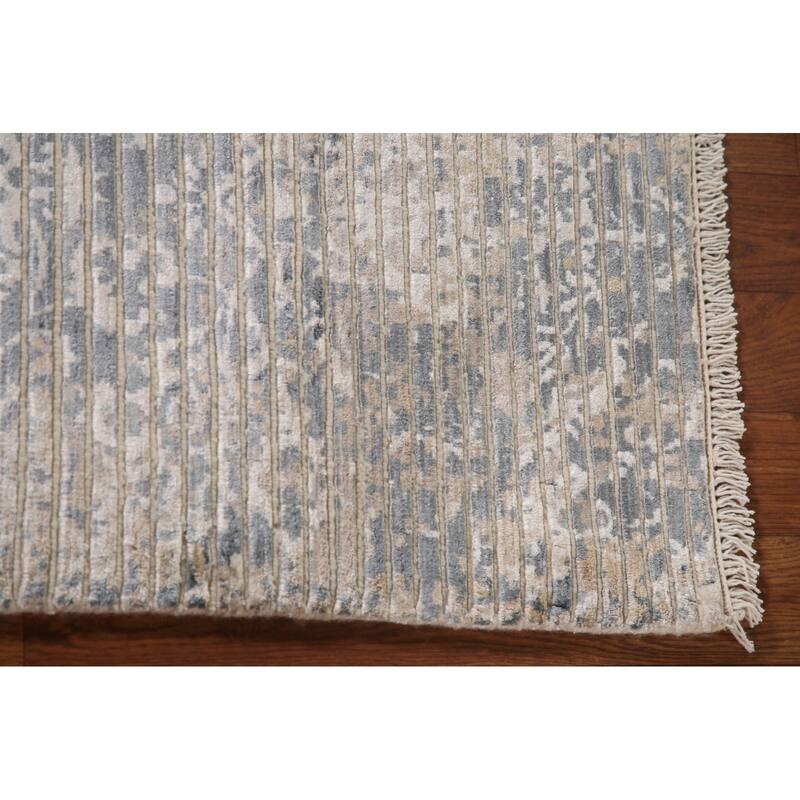 Abstract Oriental Accent Rug Handmade Wool Carpet - 3'11"x 5'8"