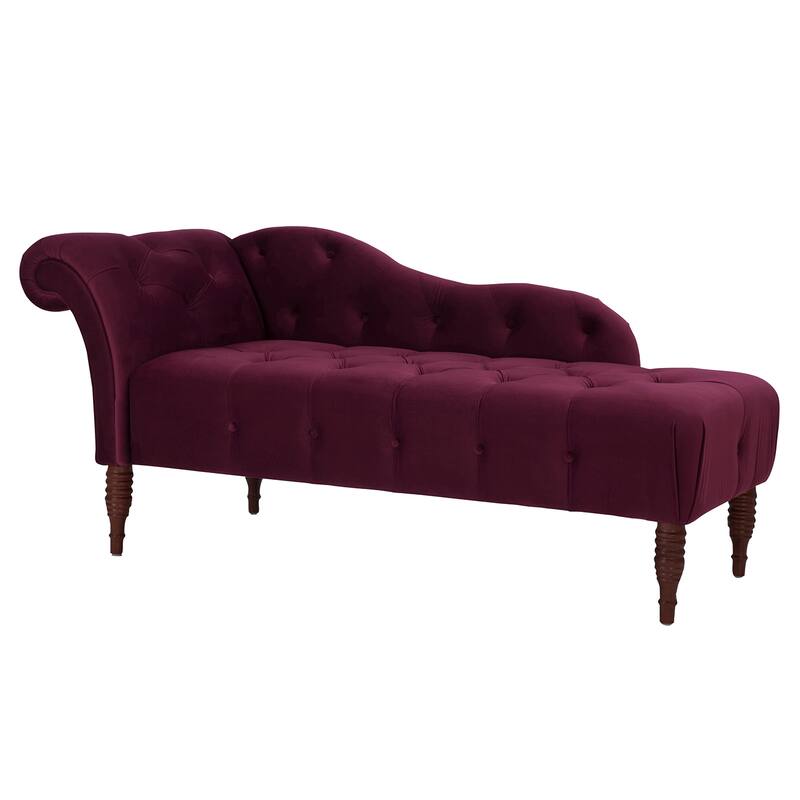 Carson Carrington Hockerum Velvet Right Arm Facing Tufted Chaise Lounge