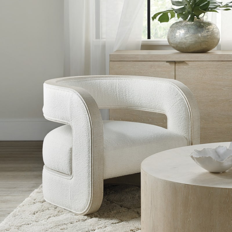 Hooker Furniture Cascade 28" Wide Modern Zen Upholstered Accent Chair - Pebble Beach Burlap