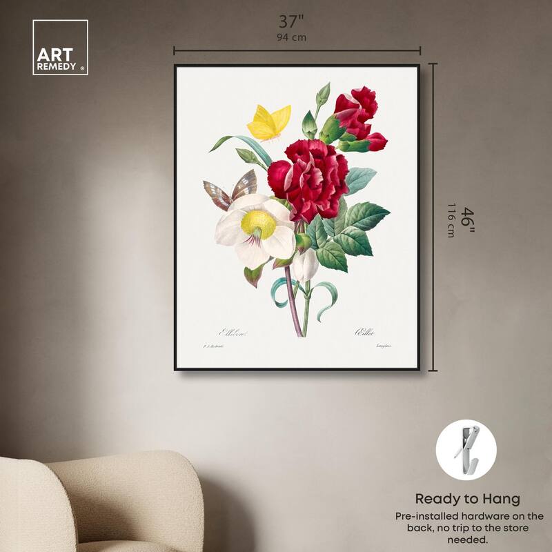 Winter Rose and Carnation Canvas by Art Remedy