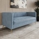 preview thumbnail 23 of 57, Clayfell Weiss Velvet Square Arm Chair/ Loveseat/ Sofa