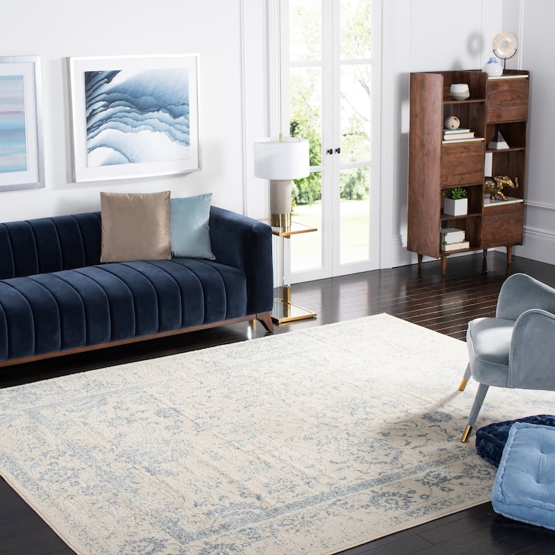 SAFAVIEH Adirondack Dakota Rustic Shabby Chic Distressed Rug - 8' x 10' - Ivory/Slate - Rectangle