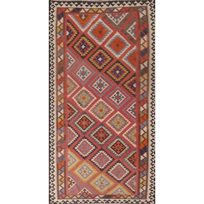 Kilim Qashqai Persian Antique Area Rug Hand-Woven Wool Carpet - 4'7"x 9'1"