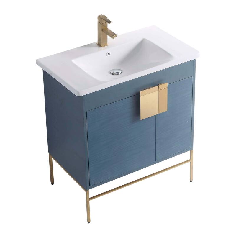 Modern Bathroom Vanity Set, Vireous China Sink Top 30"