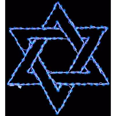 Fraser Hill Farm 42"H x 36"W Star of David, Hanukkah LED, Outdoor Décor