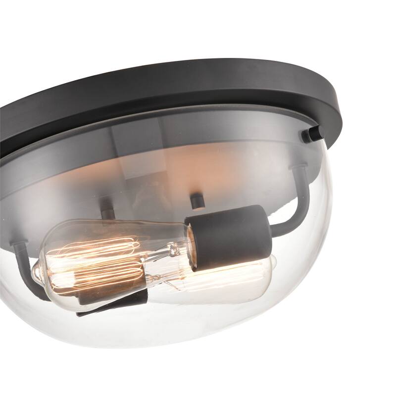 Millennium Lighting Ashford 2 Light Flush Mount Ceiling Fixture in Multiple Finishes with Clear Glass Shade