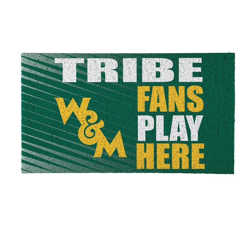 28 in. x 16 in. William & Mary "Fans Play Here" PVC Door Mat