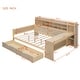 preview thumbnail 18 of 34, Multi-functional Wooden Full Size Daybed with Storage Shelves, Drawers, and Study Desk