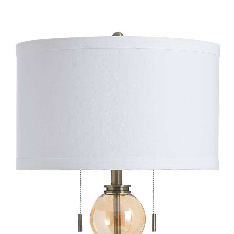 StyleCraft Glass Table Lamp - Cordon Gold - White Shade