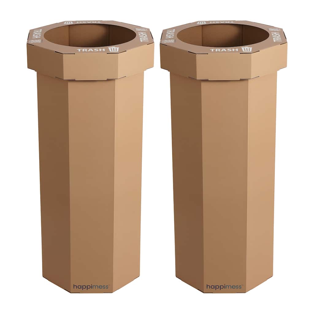 25-Gallon Disposable Cardboard Event Trash Can and Recycling Bin (Set of 2)