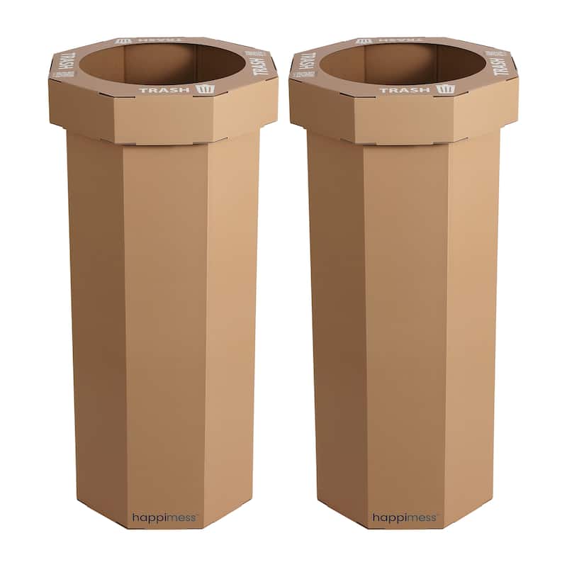 25-Gallon Disposable Cardboard Event Trash Can and Recycling Bin (Set of 2)
