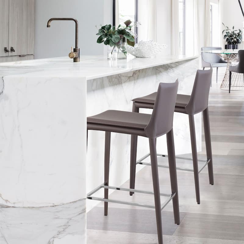 Hilton 25.5" Leather Counter and Bar Stool (Single)