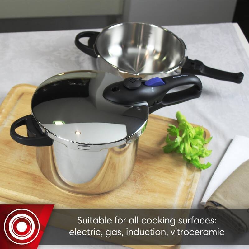 Magefesa Favorit Six Stainless Steel Pressure Cooker Set, 3.2 & 6.3 Qts