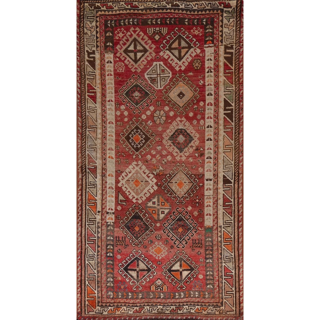 Hand Knotted Oriental 100% Wool Carpet Traditional Tribal Red Lori Area Rug - 7' 6'' X 3' 11''
