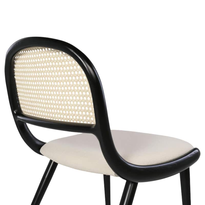 Breuer Chair Company Giola Dining Side Chair w/ Padded Seat Ash Wood Cane Back & Steel Legs (Variations; Made in Italy)