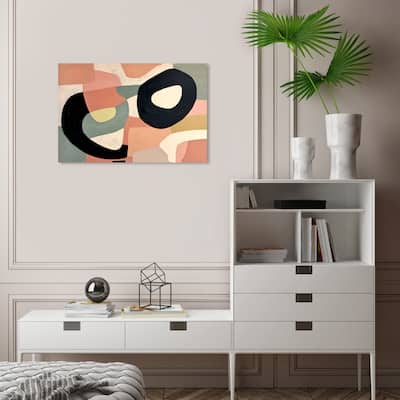 Wynwood Studio Canvas Abstract The Harlequin s Eyeglasses Pink and Light Pink Modern & Contemporary Wall Art Canvas Print