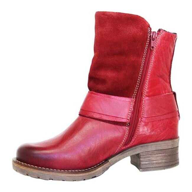 red biker boots
