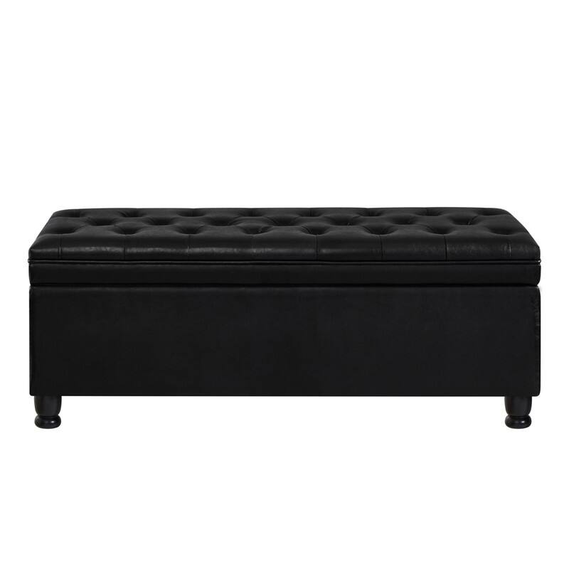 Storage Bench with Spindle Wooden Legs