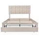 preview thumbnail 9 of 71, Velvet Storage Platform Bed with Wireless Chargers and Drawer