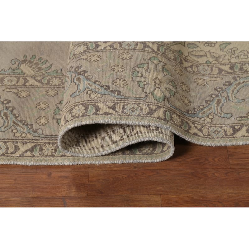 Tabriz Persian Vintage Rug Hand-Knotted Traditional Wool Carpet - 9'4"x 12'8"