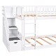 preview thumbnail 14 of 32, Stairway Twin over Twin Bunk Bed Wooden Kids Bed with Two Storage Drawers,Guardrails and Slide