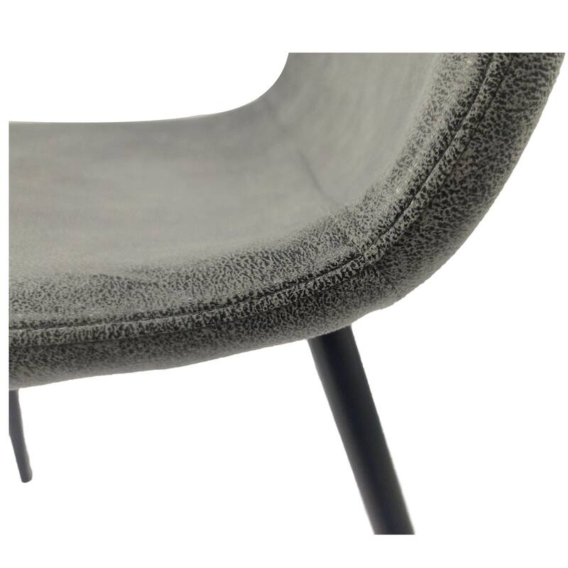 Modern Set of 4 Dining Chairs with Arched Backrest and Cushioned Seat and Black Metal Legs for Dining Room and Living Room