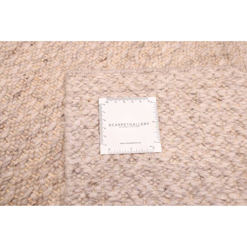 ECARPETGALLERY Braid weave Sienna Taupe Wool Rug - 5'4 x 7'7