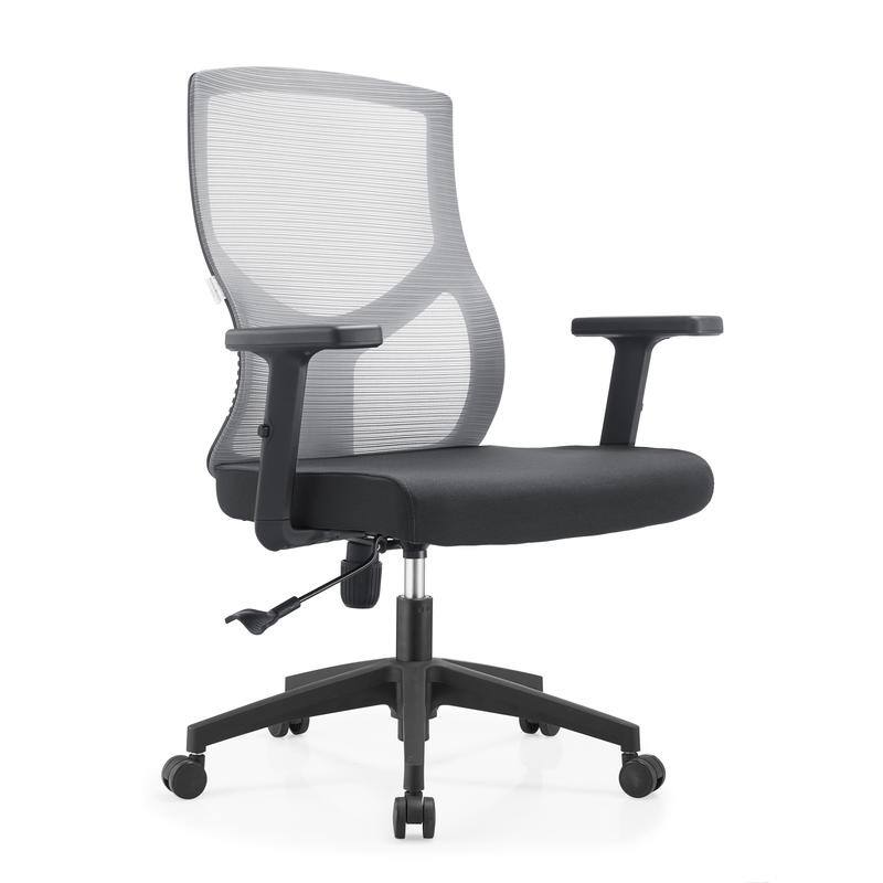 Glen Series Ergonomic Swivel Adjustable Mesh Executive Office Desk Chair with Lumbar Support, Arms, For Work or Home Office - Light Grey