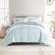 preview thumbnail 39 of 73, All-season Down Alternative Reversible Lightweight Comforter Set Aqua & Light Gray - King