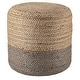 preview thumbnail 10 of 9, Juniper Home Saba Round Ombre Jute Pouf Ottoman/Foot Stool