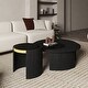 preview thumbnail 16 of 21, Set of 2 Round Coffee Tables, Mid-century Nesting Coffee Tables Sofa Center Tables