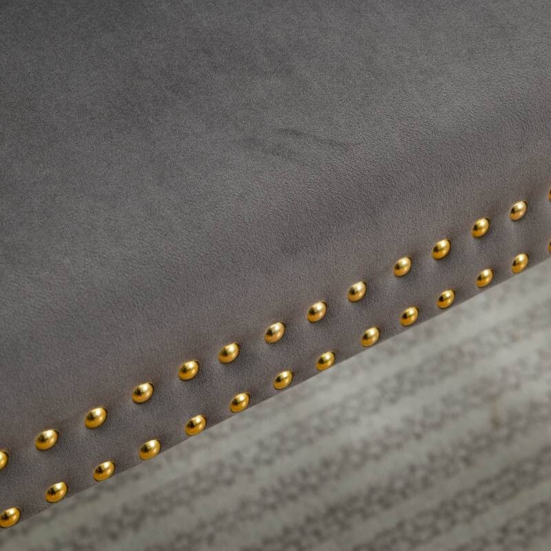 Velvet Double Dining Loveseat Bench, Kitchen & Dining Seating, 2-Seat Tufted Bench w/Handmade Buttons, Wing Back