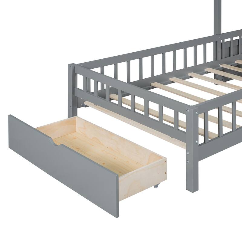 House Bed with Upholstered Sofa