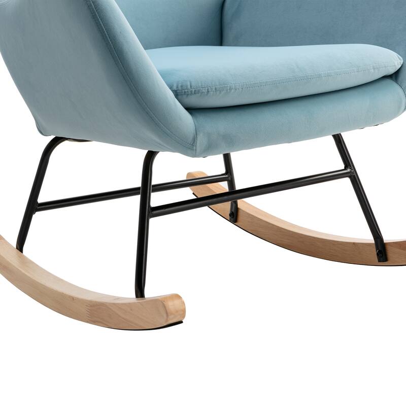 Rocking Chair With High Backrest And Armrests
