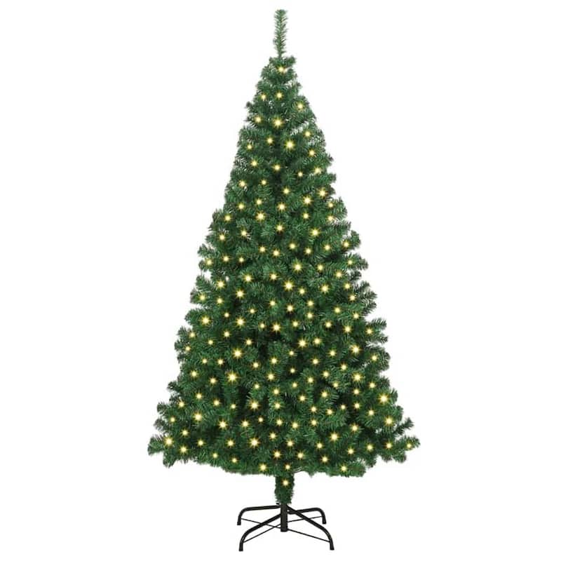 vidaXL Artificial Christmas Tree Green 70.9" PVC and Steel and Plastic